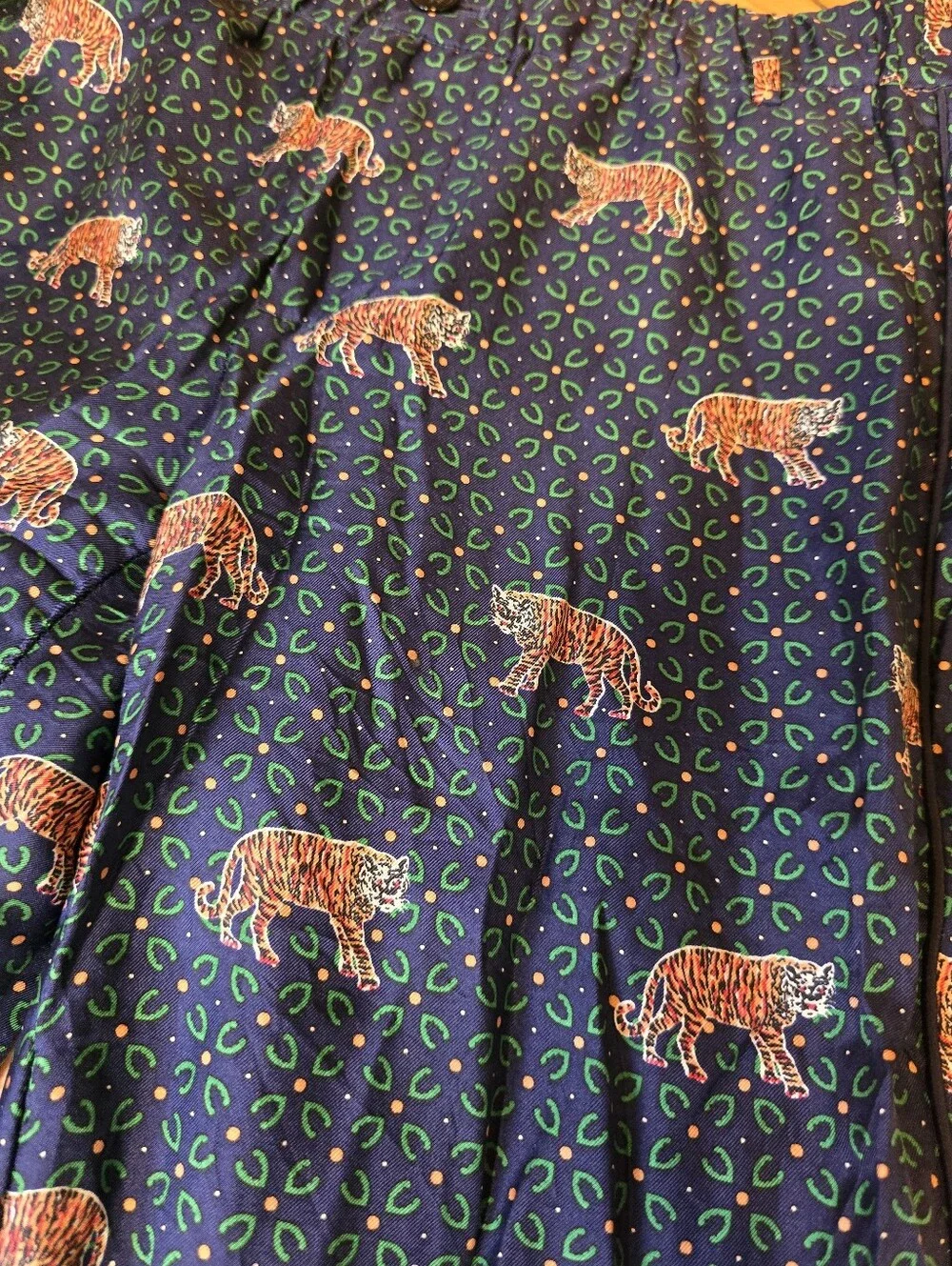 J. Crew Silk Tiger Blue Pants Size 4